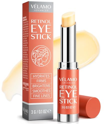 VELAMO ADVANCED Retinol Eye Balm Stick with Bakuchiol & Peptides – Under Eye Cream for Dark Circles, Puffiness, Fine Lines – Visible Results in 4–8 Weeks – Anti-Ageing & Firming for Mature Skin, 3g
