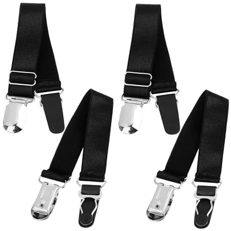 VALICLUD Verstellbare Strumpfhalterclips Aus Metall Mit Entenschnabel Für Damen 2 Paar Schwarz Strapsstrümpfe & Strumpfhalter Clips Verhindern Verrutschen Und Optimieren Kleiderschrank Ordnung