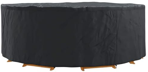 vidaXL Möbelöverdrag Svart 244 x 244 x 71 cm 210D Oxford Tyg, Trädgård och terrass, Rund, Modern, Vattentåliga material, UV-skydd, Paviljongöverdrag, Väderskydd, Utomhusarmour