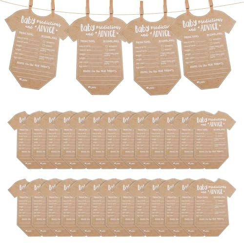 Nangilo 30 Pcs Baby Prediction Cards, Baby Shower Prediction Cards,Kid Prediction Card, Kids Shower Decorations,Unisex Kid Showers Games