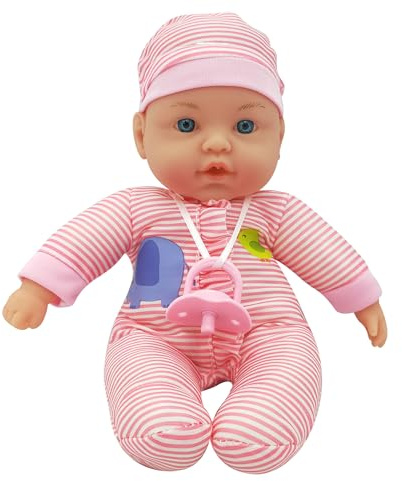 TACHAN Interaktive Babypuppe, 31 cm, mit weichem Körper, 4 realistische Funktionen, mit Mütze und Schnuller (CPA Toy Group 799T00990)