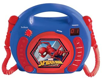 Lexibook, Spider-Man Lecteur CD, RCDK100SPLXB | 2 microphones, prise casque, sur pile