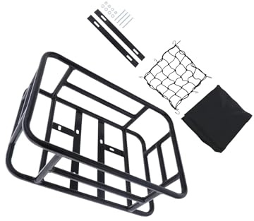 lopituwe Gepäckträger Organizer, Metall Fahrradkorb, Hinterradkorb für Erwachsene, E Bikes, Haustierkorb mit großem Fassungsvermögen, Hundetransportbox, Packtaschen, Stauraum für diverse Kleinigkeiten