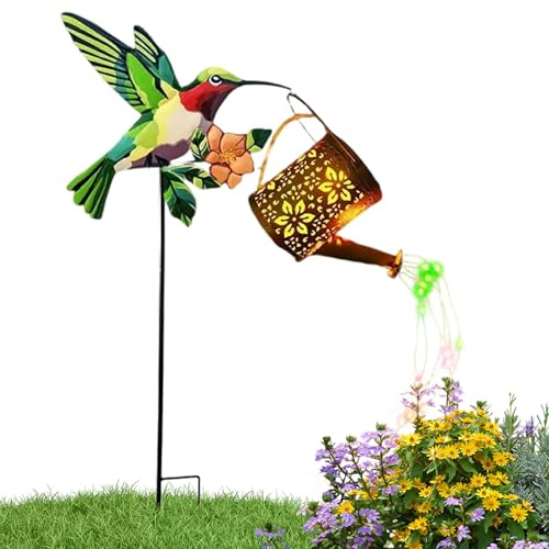 Manolyee Arrosoir Lumineux Solaire,Éclairage Extérieur Solaire,Luminaire de Chemin pour Arrosoir à Colibris - pour Aménagement Paysager de Jardin Arrière, Pelouse,