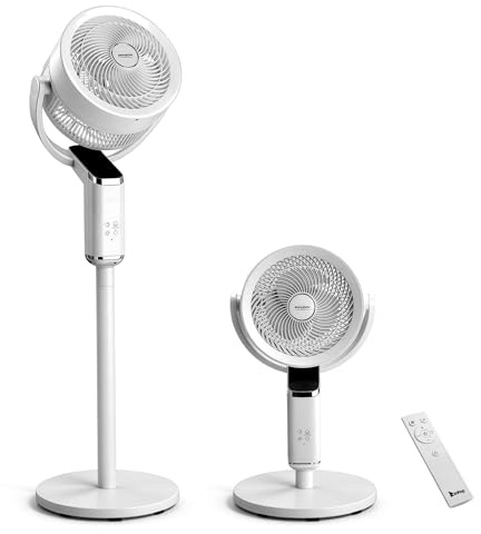 LEADZM Ventilatore a Piantana Silenzioso con Telecomando,Oscillazione 80°,Inclinazione 105°,Timer 9 Ore,8 Velocità, 62-110cm Altezza Regolabile,Ventilatori da Tavolo 2 in 1 (43incn)