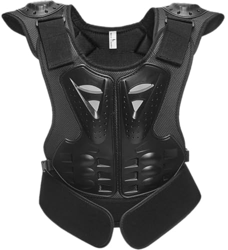 Protective Vest Back Protection Vest for Cycling Snowboarding Black L | Eva Pe Nylon Build, Adjustable Elastic Waist Straps with Cushioned Pad, Back to School Decorations