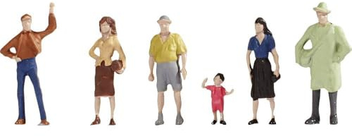 NOCH H0 Figuren Passanten, günstig bemalte Modellfiguren, ideal für die Spurweite H0 geeignet