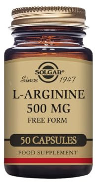 Solgar L-Arginine 500 mg Vegetable Capsules - Pack of 50 - For a Healthy Metabolism - Ideal for Athletes - Vegan and Gluten Free