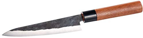 TokioKitchenWare Asia Messer: Santoku Allzweck-Küchenmesser, handgefertigt, mit Echtholzgriff (Santoku Allzweckmesser, Chefmesser, Handgefertigte)