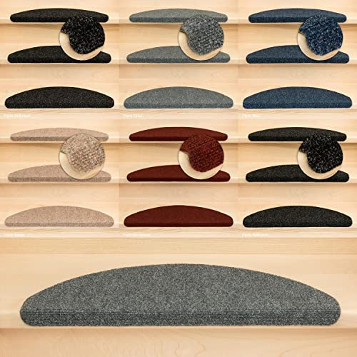 Kettelservice-Metzker Stufenmatten Ramon MW Halbrund | in verschiedenen Set Varianten | 65x21x3,5cm | Grau 12 Stück
