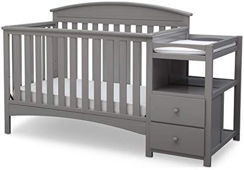 Delta Children Abby Convertible Crib and Changer, Grey