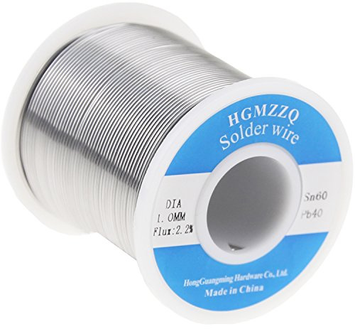 HGMZZQ 60/40 Tin Lead Solder Wire with Rosin for Electrical Soldering 0.039inch (1.0mm-1lb)