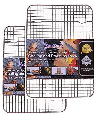Graticola a filo in acciaio inox professionale per raffreddare e riscaldare - adatta alla teglia del forno - per biscotti e dolci - nel forno per cucinare, affumicare - 21,6 cm x 30,48 cm (2 Pack)