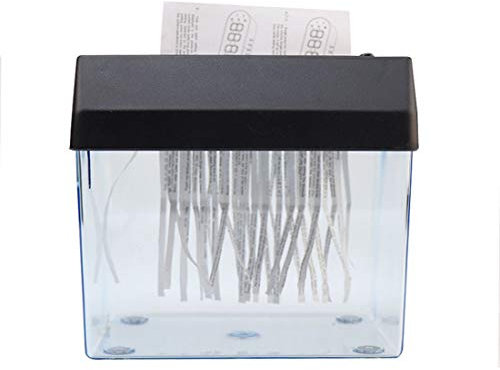 KUANDARMX Electric A6 shredder High Security Cross-Cut Paper Shredder, pullout Waste bin with Large Transparent Window, Black