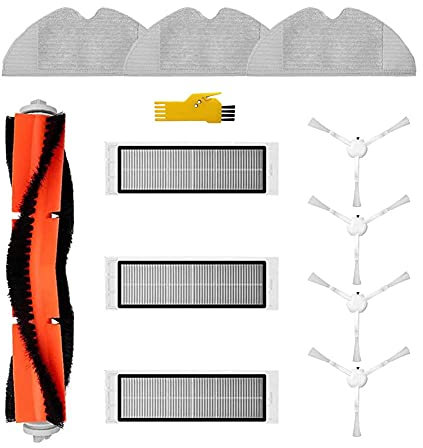 MIKONG Ersatz-Kit für Dreame F9, Xiaomi XM200022 1C 25012 STYTJ01ZHM Roboter-Staubsauger - 11er Pack mit Bürsten und Wischtuch