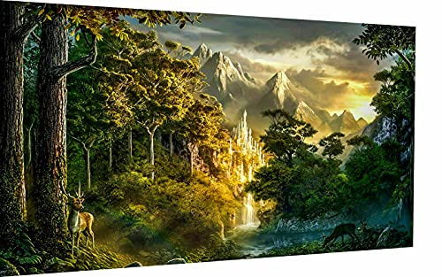 Magic Canvas Art - Bilder Landschaften Fantasy Leinwandbild 1- teilig Hochwertiger Kunstdruck modern Wandbilder Wanddekoration Design Wand Bild – A3362, Größe: 100 x 75 cm