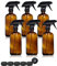 uyoyous Amber Glass Spray Bottle 6 Pack (500ml/16oz) Empty Refillable Container for Essential Oils Cleaning Organic Plant Cocking with BPA-Free Mist Trigger Sprayer Caps