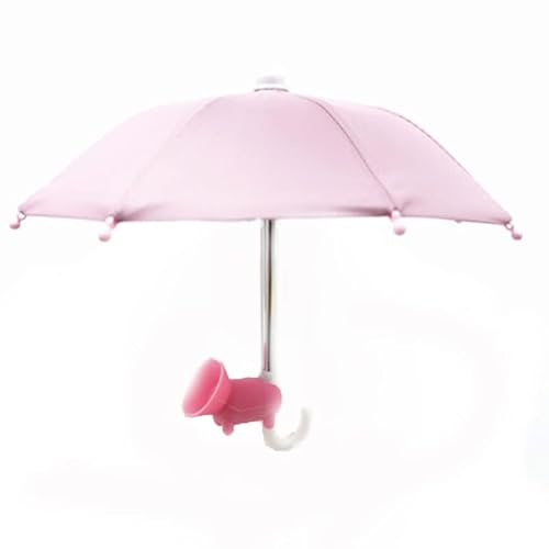 (2 Pack) NTidea phone umbrella for Sun Shade, Funny Phone Snap Finger Phone Stand Silicone Phone Holder with Umbrella and Suction Cup for Phone, Pink