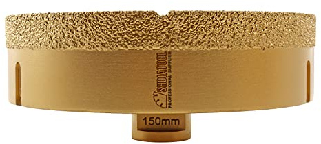 SHDIATOOL Diamant-Kernbohrer, Lochsäge, Durchmesser 150mm Vacuum Brazed for Ceramic Porcelain Tile Concrete Granite Marble Masonry Brick