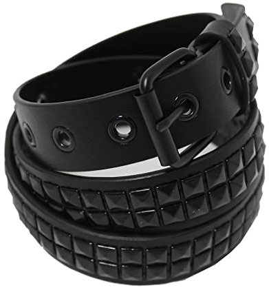 The Rock Shop Nietengürtel - Pyramids Black 2-reihig (105cm)