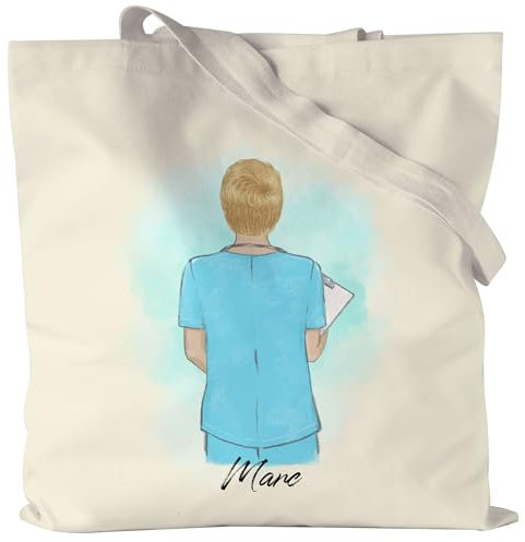 Kiddle-Design Krankenpfleger Jutebeutel Personalisiert Arzt Ärzte Pfleger Pflegekraft Held Kollege Freunde MFA Medizin Geschenk mit Name Beruf