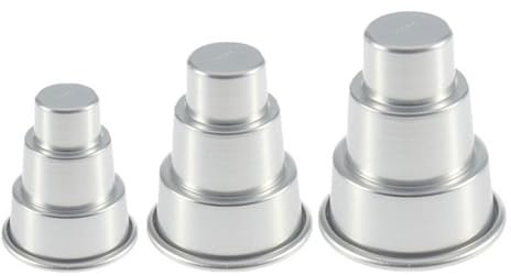 Aznever Kuchenformen zum Backen, Backformen-Set | 3-lagiges rundes Cupcake-Backformen-Set - Leicht zu lösende DIY-Kuchenform, geeignet für die Herstellung Schichtkuchen