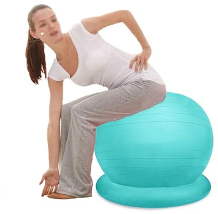 CMYUN Sitzball Stabilitätsübungsballstuhl mit Basis, Büro-Yoga-Ballstuhl für Erwachsene, Teenager, Kinder, Balance-Ballsitz für Workout-Fitness-Pilates (Size : Diameter 75 cm (29 1/2))