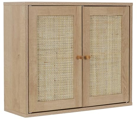 HOME DECO FACTORY, HD0226, väggskåp, Bali-modell, Natural Crush-kollektion, möbler, skåp, badrumsskåp, 60 x 50 x 20 cm, brun
