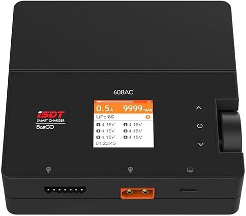 YUNIQUE GREEN-CLEAN-POWER Ladegerät 608AC Intelligenter Balancer AC DC Adapter für Drohnen Modellbau LiPo Life LiHV NiMH Akkus Tragbar Effizient Sicher
