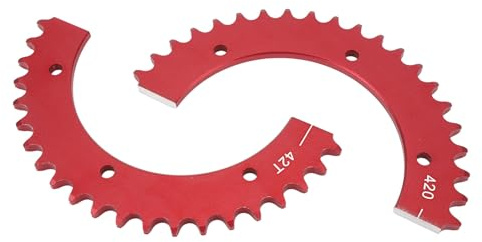 Piñón Trasero de 42 Dientes, Piñón Dividido Universal Cadena 420 Piñón Dividido Trasero de Aleación de Aluminio de 42 Dientes Go Kart Racing