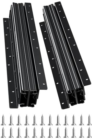 VEVOR Guide per Cassetti Sottotop, Guide per Mobili Sottoscala con Cuscinetti a Sfera a Estensione Completa, Capacità 117 kg, Guide Resistenti, per Sostituzione, Nero 400 mm, 1 Paio
