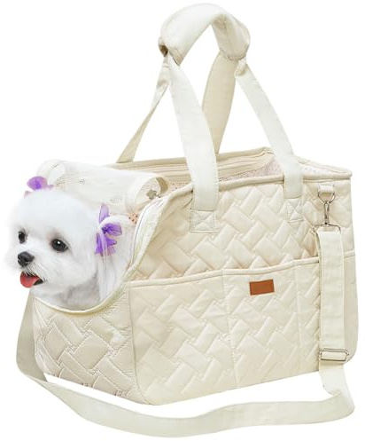 Bolsa de transporte para perros de hasta 5 kg – Bolsa para perros pequeños y gatos, plegable, transpirable, con cinturón de seguridad, bolsillos, bolsa de transporte, ideal para exteriores, viajes