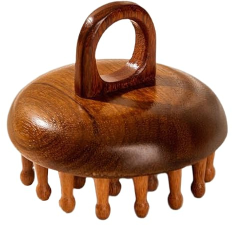 Wood Scalap Massager, Wood Scalp Massager | Body Massage Comb Sandalwood - Natural Hair Brush 28-tand för kvinnliga män, bärbart kroppsmassageverktyg