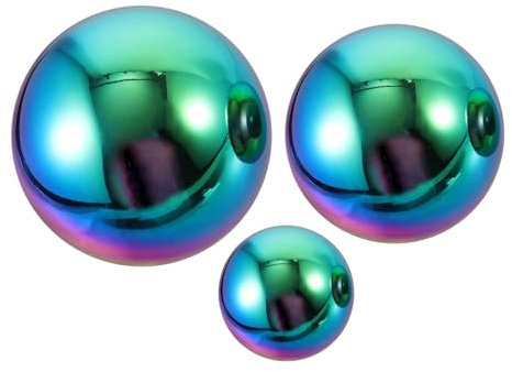 Veemoon 3pcs Hollow Stainless Steel Balls Indoor Decorative Ball Diy Hanging for Home Garden Display