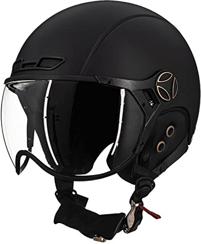 ILM Fahrradhelm für Damen Herren Erwachsene Fahrrad Ski Snowboard Helm mit Abnehmbarem Visier Ohrenschützer ASTM CPSC und CE Z102,Mattschwarz,M