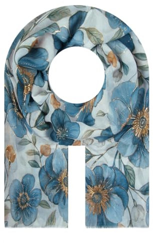 Majea Halstücher Damen Tuch Kopftuch Halstuch Schal Damen-Schal Tücher Damen Stola (880032) (blau 5)