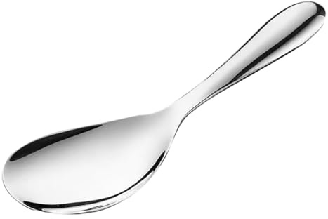 PAMINGONO Cucchiaio da Portata per Riso in Acciaio Inossidabile Testa Grande e Facile da Pulire Utensile Cucina Argento per Uso Domestico