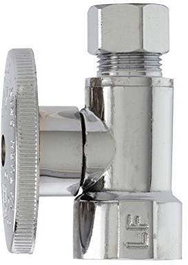 Plumb Pak PP53PCLF 1/4 Turn Straight Shut-Off Valve, 1/2 X 3/8 In, Fip X Od, Body, Chrome Plated, 1/2 x 3/8