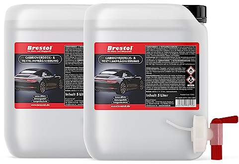 BRESTOL® Imperméabilisant pour cabriolet 10 litres avec robinet d'écoulement de 51 mm – Imperméabilisant universel pour capote de cabriolet