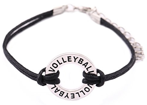 Teamer justerbart vaxband armband volleyboll berlock smycken för kvinnor/man bästa gåvor