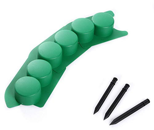 Palisade Blumenbeet Rand, Garten Palisade, Blumenbeet Kante, Kunststoff, Gartenbegrenzung für Rasen, Blumenbeete & Wege, Grün, RGarten, 7 Module, 1,05 m