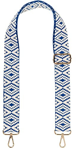styleBREAKER Unisex Taschen Schulterriemen Azteken Muster | 4 cm breiter Wechselgurt aus Stoff, Karabinerhaken für einfachen Austausch, stufenlos von 73 bis 134 cm verstellbar.
