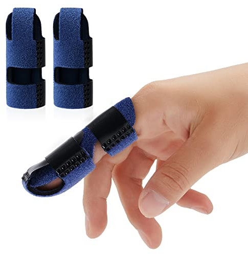 Echify Fingerschienen - 2 Stück Verbesserte Fingerstütze Schnapp Finger Schiene Fingerschutz mit Vollständiger Abdeckung Fingerbandage Fingerunterstützung für Arthritis & Gebrochene Immobilisierung