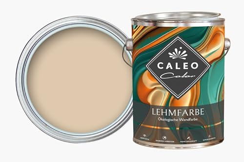 Caleo Color Lehmfarbe KÖNIGSFELSEN Beigebraun, 2,25 Liter - ökologische Wandfarbe für Wohnzimmer und Co. - hoch deckend, tropffrei, geruchsneutral