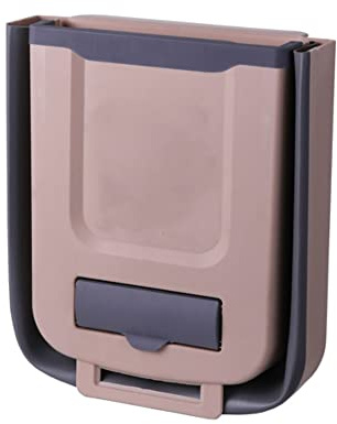 Chonor Küche Faltbare Hängender Mülleimer, 10L Abfallsammler Wandmontage, für Küche, Auto, Bad, Büro und Schlafzimmer （Kaffee）
