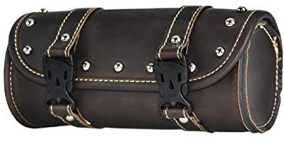 HCmotorku Motorrad Lenkertasche Satteltasche Werkzeugtaschen Gabel Werkzeugtasche Gabelrolle Lauftasche Sissybar Aufbewahrungstasche Leder Universal passend für Harley Yamaha Suzuki Dunkelbraun