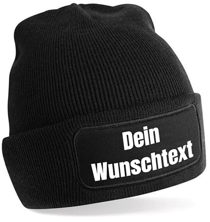 Herzbotschaft personalisierte Beanie Strickmütze mit Wunschtext | Farbwahl | Unisex SoftTouch angenehm weiche und warme Wintermütze | OneSize Einheitsgröße für Erwachsene