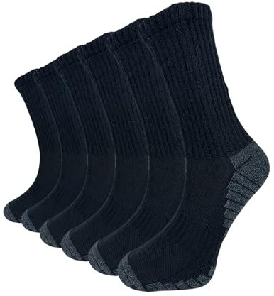 socksberg 6 Paar Wandersocken Herren und Damen | ANTI SCHWEIß | Arbeitssocken | Sportsocken | Langlebige Trekkingsocken aus Baumwolle perfekt für Winter & Sommer geeignet | Laufsocken 39-42 & 43-46
