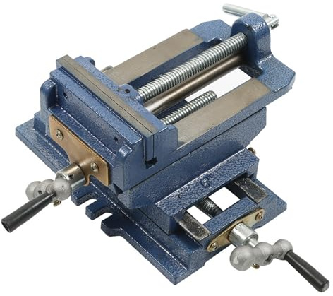 kimllier Étau de perceuse à glissière transversale 2 voies X-Y robuste pince machine fonte perceuse presse X-Y étau composé – 12,7 cm bleu