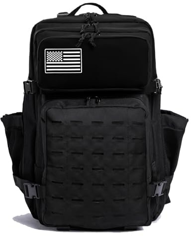 Thuram Taktischer Militär-Rucksack, 50 l, wasserdicht, langlebig, für Wandern, Camping, Angeln, Fitnessstudio, Rucksack mit Flaschenhalter